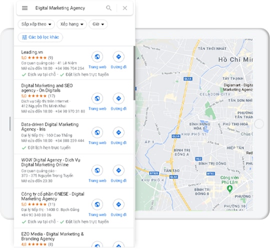 Here at Digital Marketing Leading.vn Vietnam, our professional teams provide the most advanced Local SEO Service to amplify the brand’s visibility on search results. Each time customers input location-based search on their search engines, your firm will show up. That’s why integrating Local SEO is a must whether you own chain stores or pursue eCommerce.