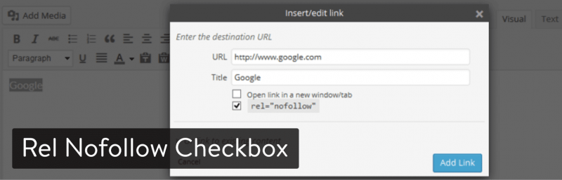 Plugin Rel Nofollow Checkbox WordPress