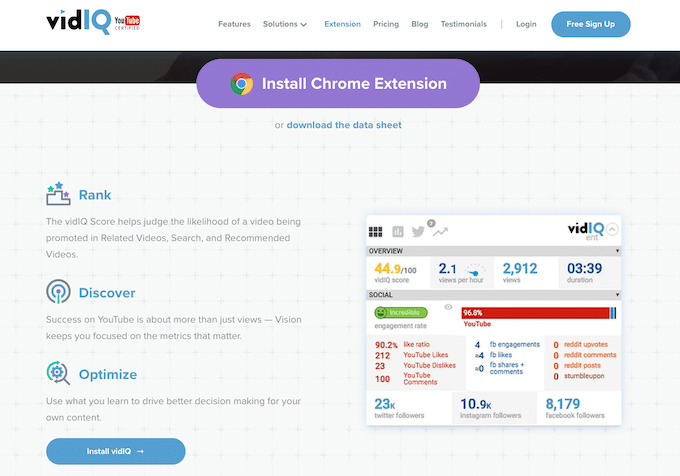 Bạn đã nghe nói về VidIQ Chrome extension chưa?